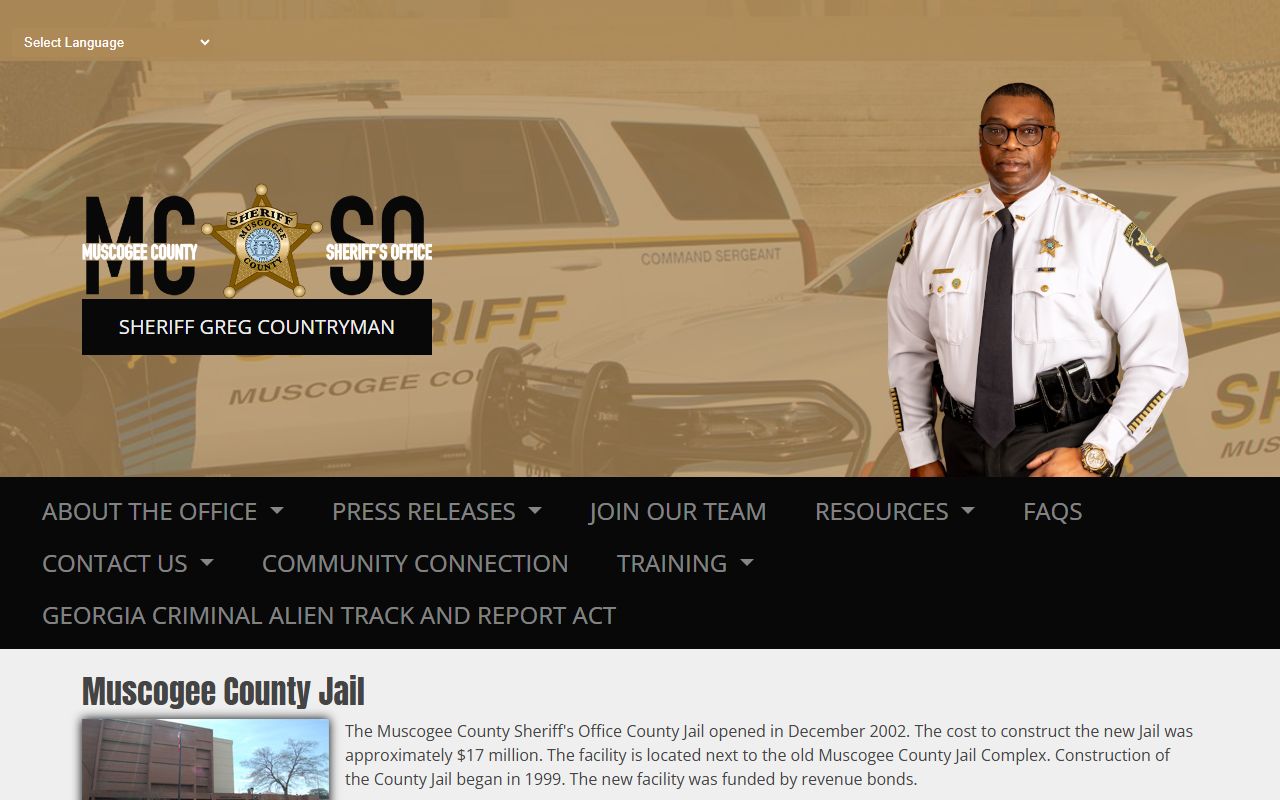 Muscogee County inmate population jail bureaus page